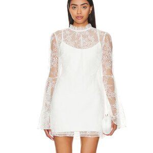 Katie May x Revolve Leilani Dress - White Lace Mini Dress